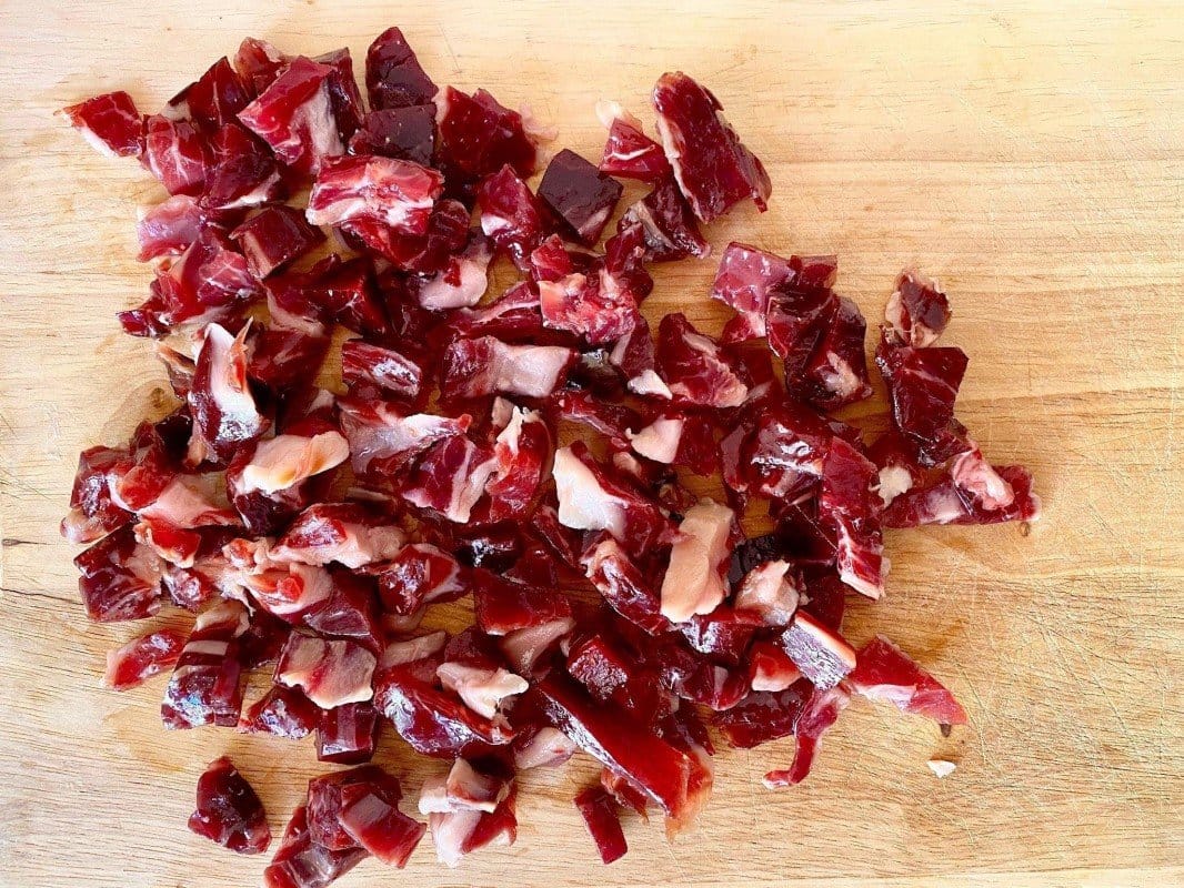 Gewürfelter Jamon Iberico Grünes Etikett